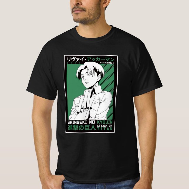 Ataque de Levi Ackerman a camiseta de diseño de Ti (Anverso)