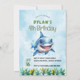 Ataque de tiburón en el océano Invitación a niños 