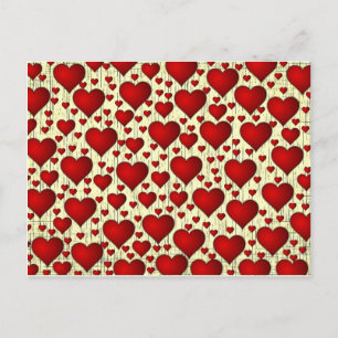 Ataque del corazón rojo precioso a la tarjeta del