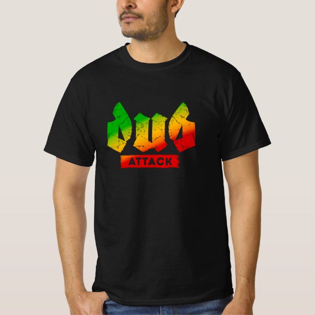 Ataque Dub Rasta Colores Reggae Camiseta (Anverso)