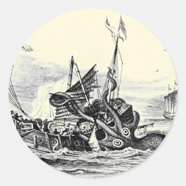 ¡Ataque Kraken! Pegatina (Anverso)