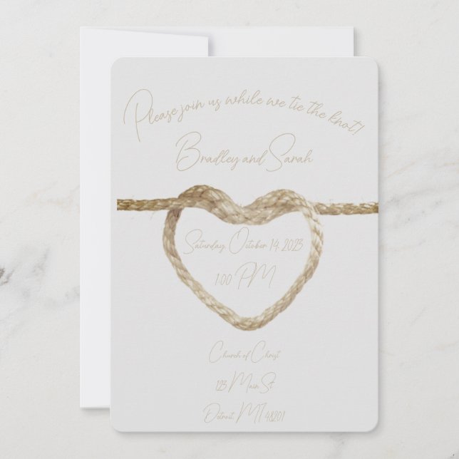 Atar el Nudo - Invitación de Boda (Anverso)