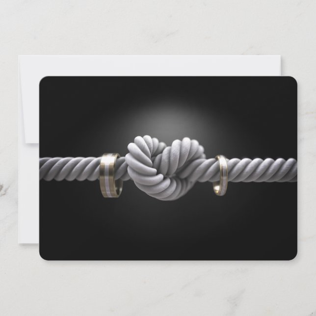 Atar La Tarjeta De Anillos Del Boda De Knot (Anverso)