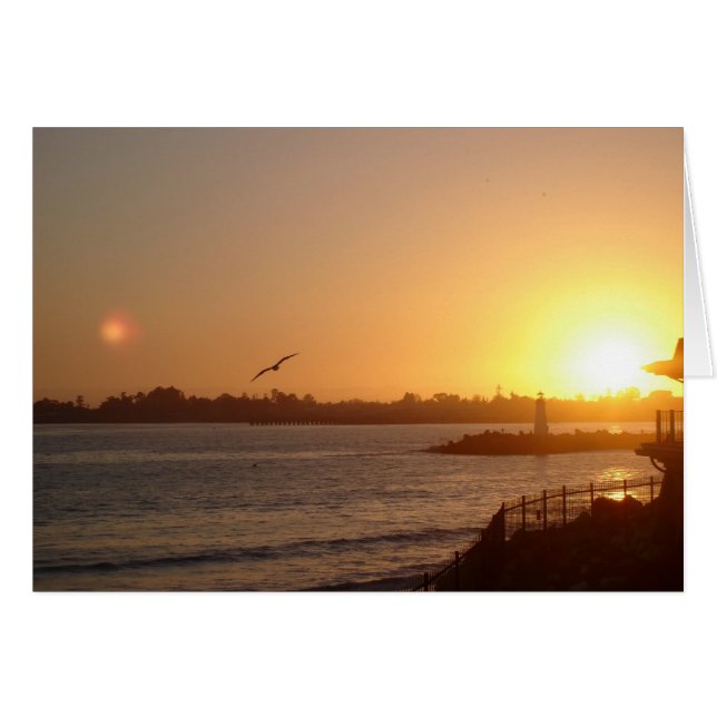 Atardecer al lado del faro Postcard (Anverso (Horizontal))