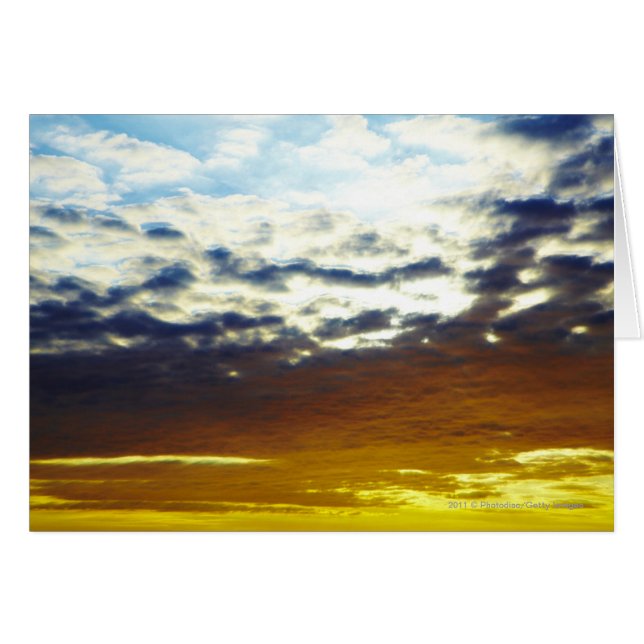 Atardecer amarillo azul celeste con nubes (Anverso (Horizontal))