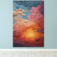 Atardecer Ardiente Con Cielo Radiante Arte Abstrac
