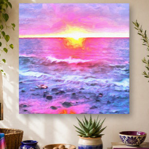 Atardecer Banderas Bahía Puerto Vallarta 0909 Arte