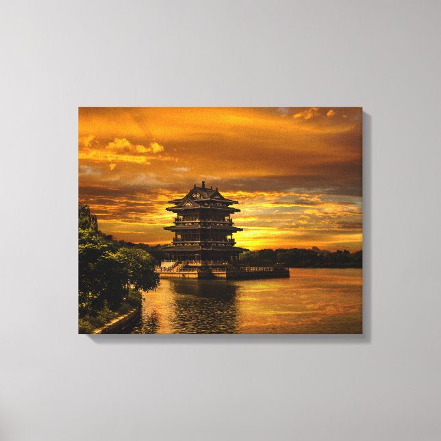 Atardecer cerca de la impresión de lienzo de Yixin (Anverso)