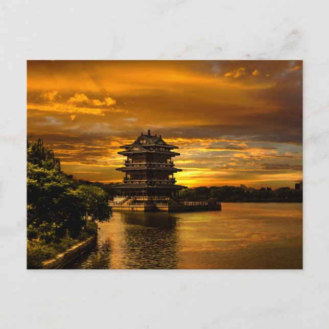 Atardecer cerca de la postal Yixing (Anverso)