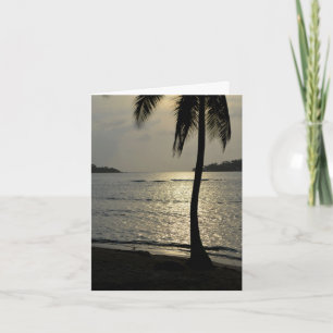 Atardecer con tarjeta de playa