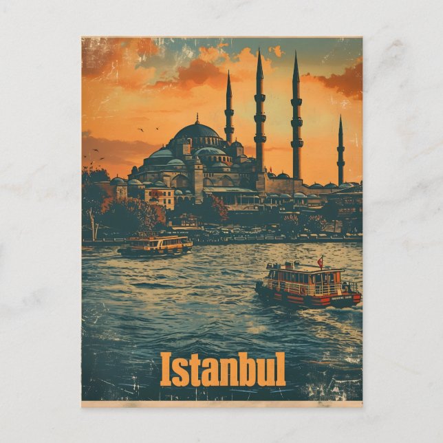 Atardecer de Estambul: postal antigua (Anverso)