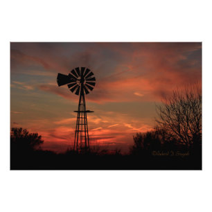 Atardecer de Kansas con ampliación de foto de moli