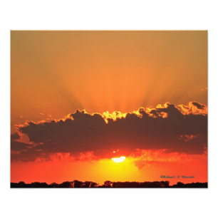 Atardecer de Kansas con nubes Foto Ampliación
