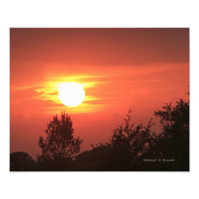 Atardecer de Kansas con nubes Foto Ampliación (Frente)