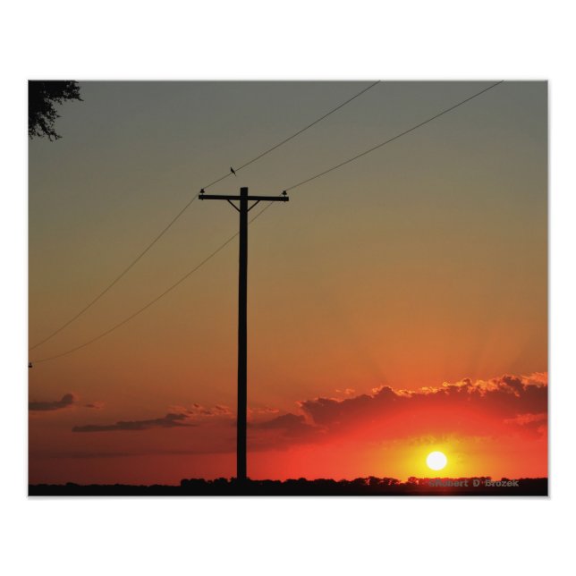 Atardecer de Kansas con nubes Foto Ampliación (Frente)