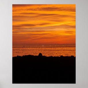Atardecer de la isla de Jeju Corea impresión de fo