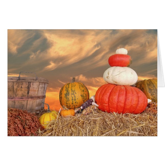 Atardecer de otoño con calabazas (Anverso (Horizontal))