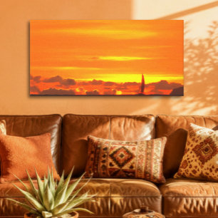 Atardecer de Velero México Panorámico 1300 Arte