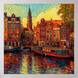 Atardecer en Ámsterdam Arte expresionista holand