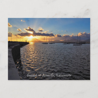 Atardecer en Arrecife, Lanzarote, postal