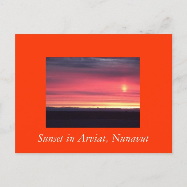 Atardecer en Arviat, postal de Nunavut (Anverso)