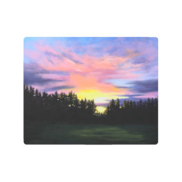 Atardecer en el arte Metalizado forestal