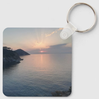 Atardecer en el mar - llavero fotográfico