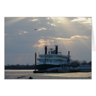 Atardecer en el río Misisipi