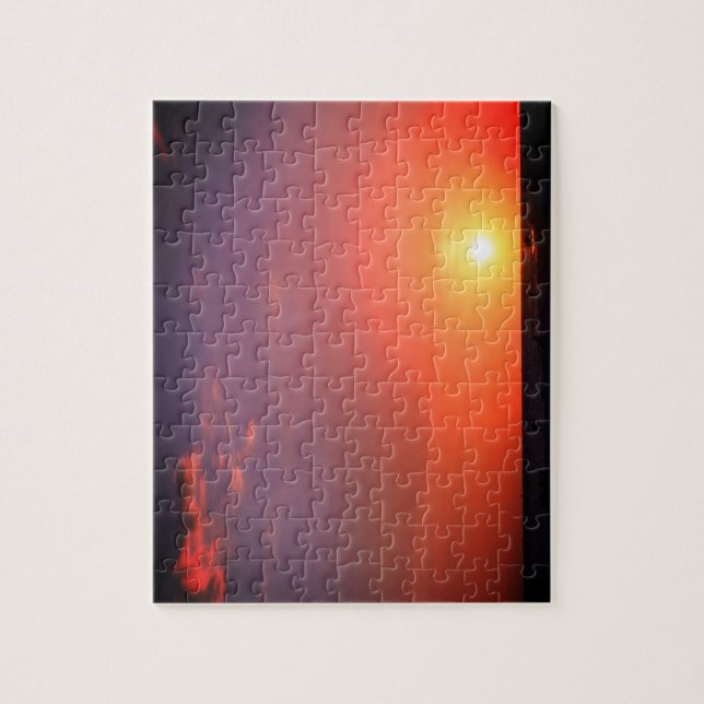 Atardecer en el rompecabezas de la playa (Vertical)