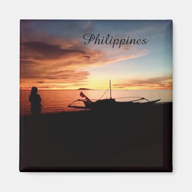 Atardecer en Filipinas junto al mar - Imán (Frente)
