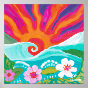 Atardecer en Fushia Poster e impresión de arte des