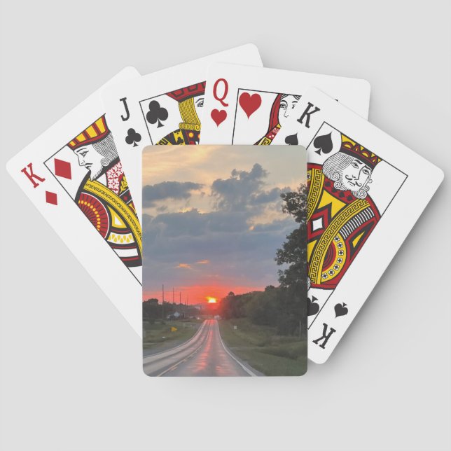 Atardecer en la carretera Jugando a las cartas (Reverso)