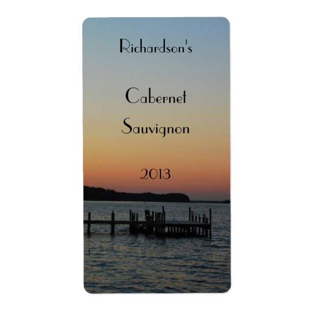 Atardecer en la etiqueta del vino de agua (Frente)