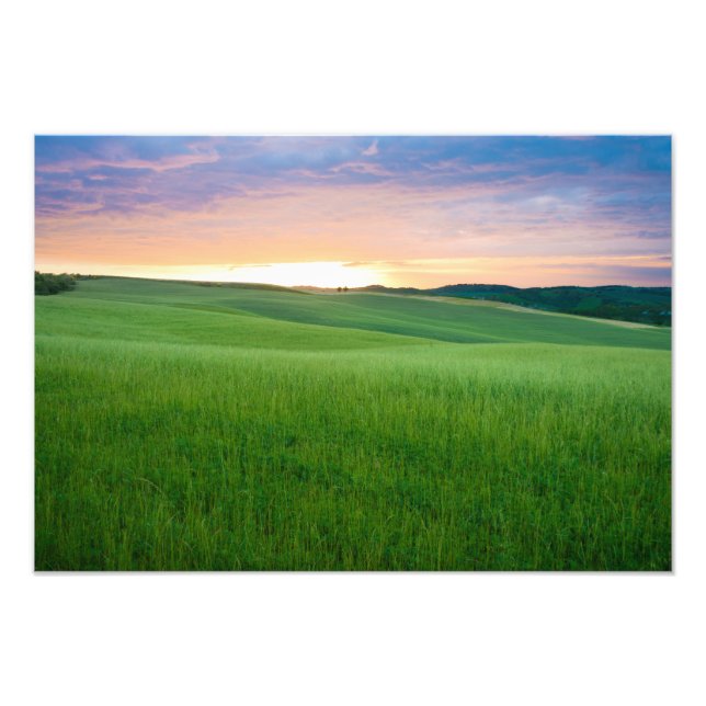 Atardecer en la huella de la foto en Toscana (Frente)