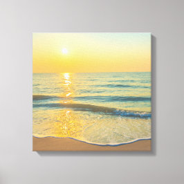 Atardecer en la impresión de tela de playa