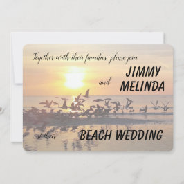 Atardecer en la invitación a la boda temática de l