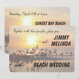Atardecer en la invitación a la boda temática de l