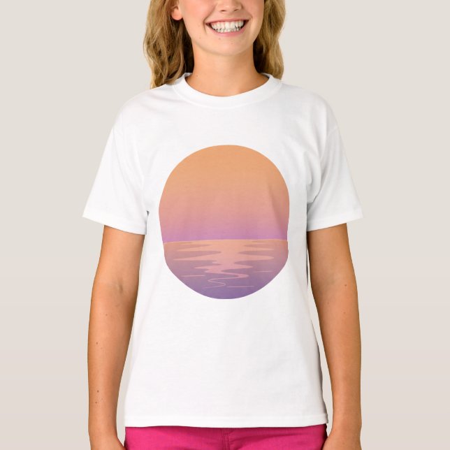 Atardecer en la Playa – Camiseta de Verano Minimal (Anverso)