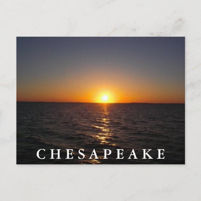 Atardecer en la postal de Chesapeake (Anverso)