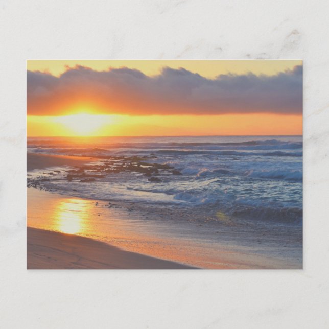 Atardecer en la postal de la playa (Anverso)