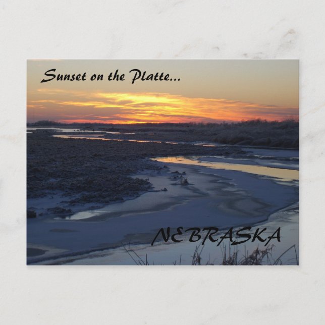 Atardecer en la postal Platte (Anverso)