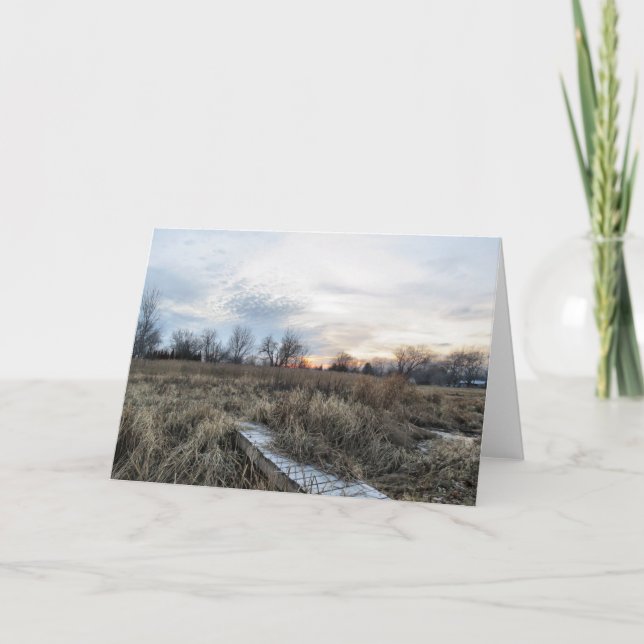 Atardecer en la tarjeta de cumpleaños de Marsh (Anverso)