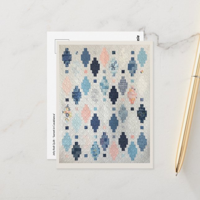 Atardecer en la tarjeta postal de Casablanca Quilt (Anverso/Reverso In Situ)