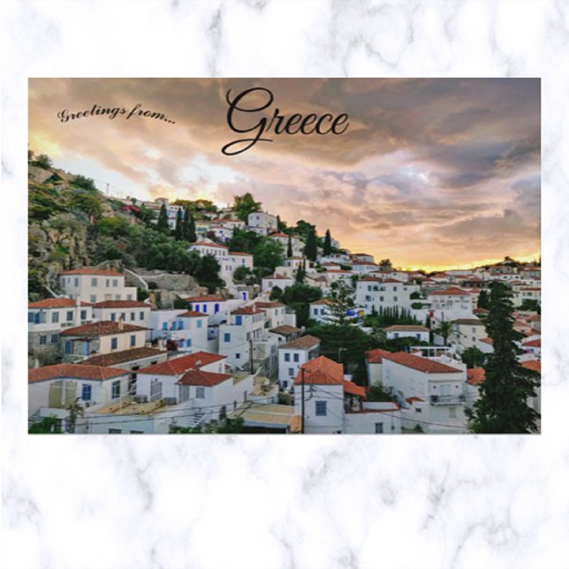 Atardecer en la tarjeta postal de Hydra Grecia (Subido por el creador)