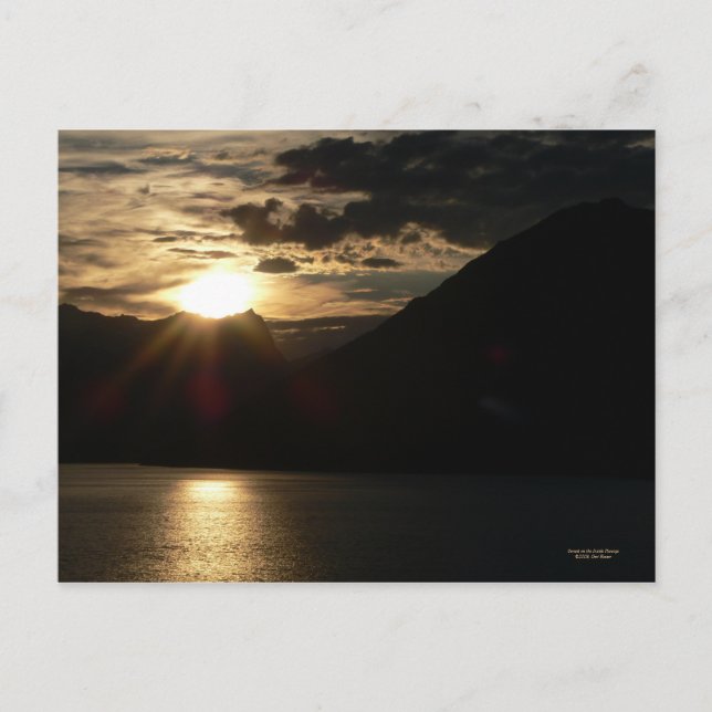 Atardecer en la tarjeta postal interior del pasaje (Anverso)