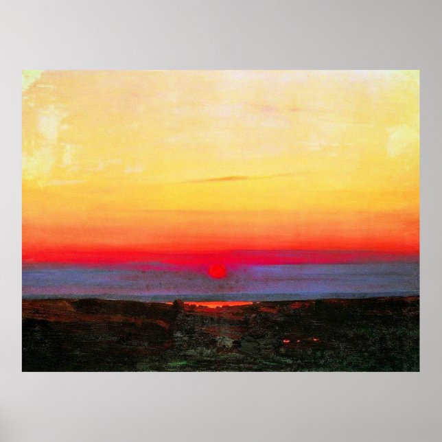 Atardecer en las Estepas junto al mar, arte refina (Frente)