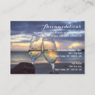 Atardecer En Las Tarjetas De Alojamiento De Bodas