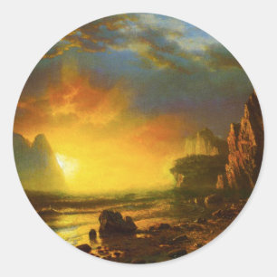 Atardecer en los Pegatinas costeros de California