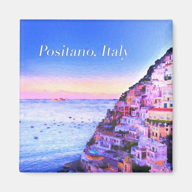 Atardecer en Positano, Italia Imán (Frente)