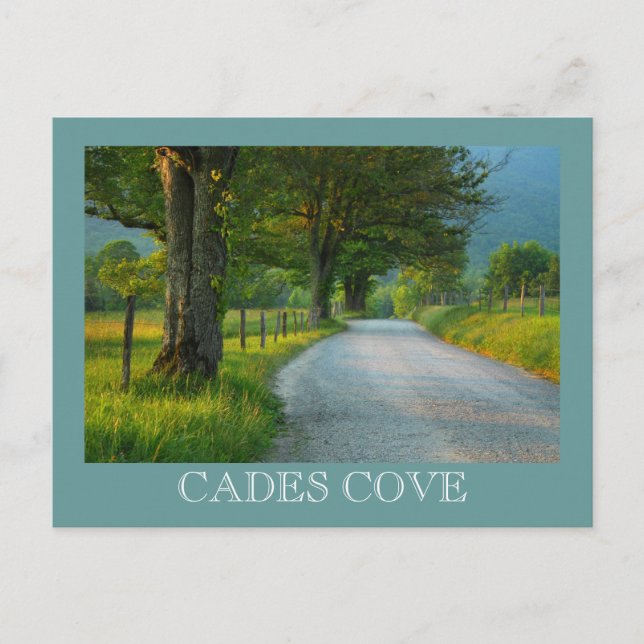 Atardecer en Sparks Lane - postal Cades Cove (Anverso)